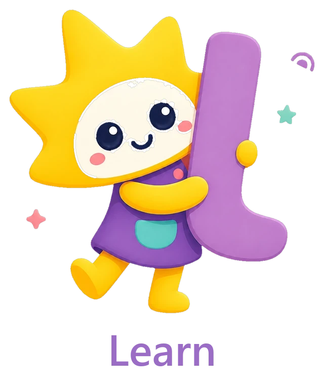 Lumi holding the letter for Learn