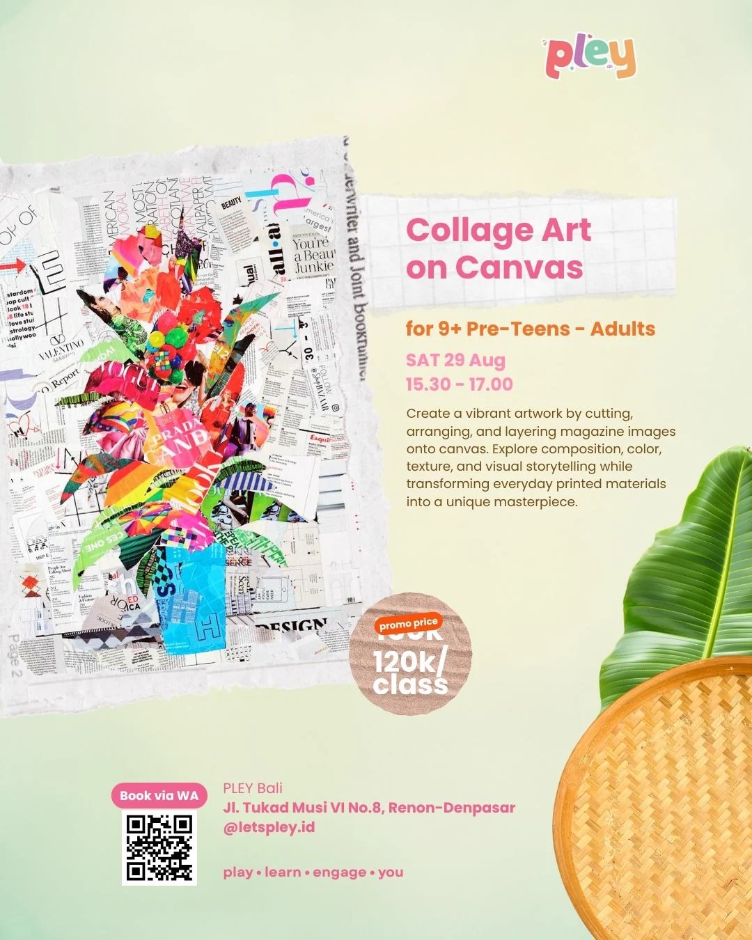 PLEY Art Club Collage Art on Canvas, 29 August 2026
